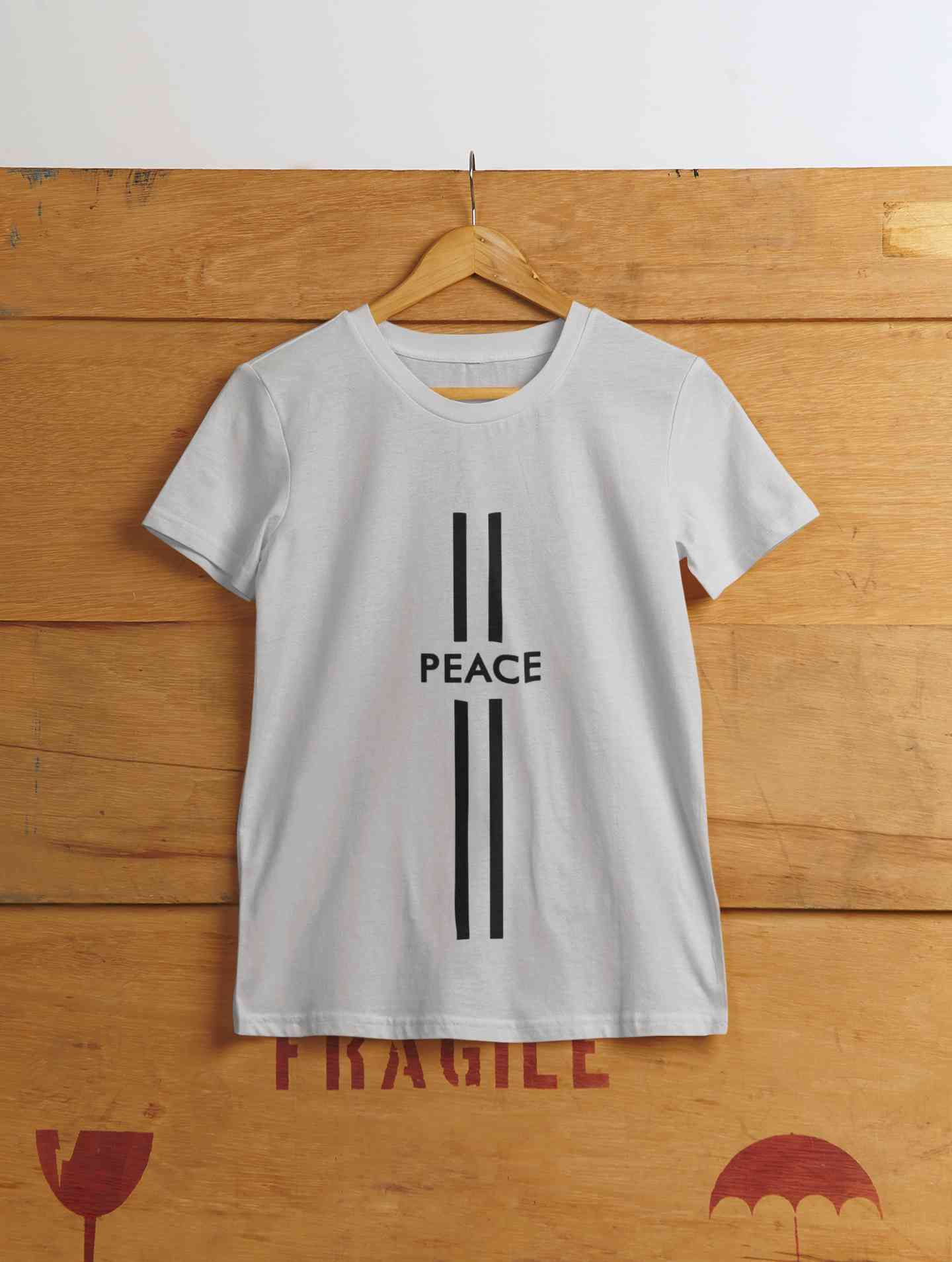 Strip Peace Mens Half Sleeves T-shirt- FunkyTeesClub