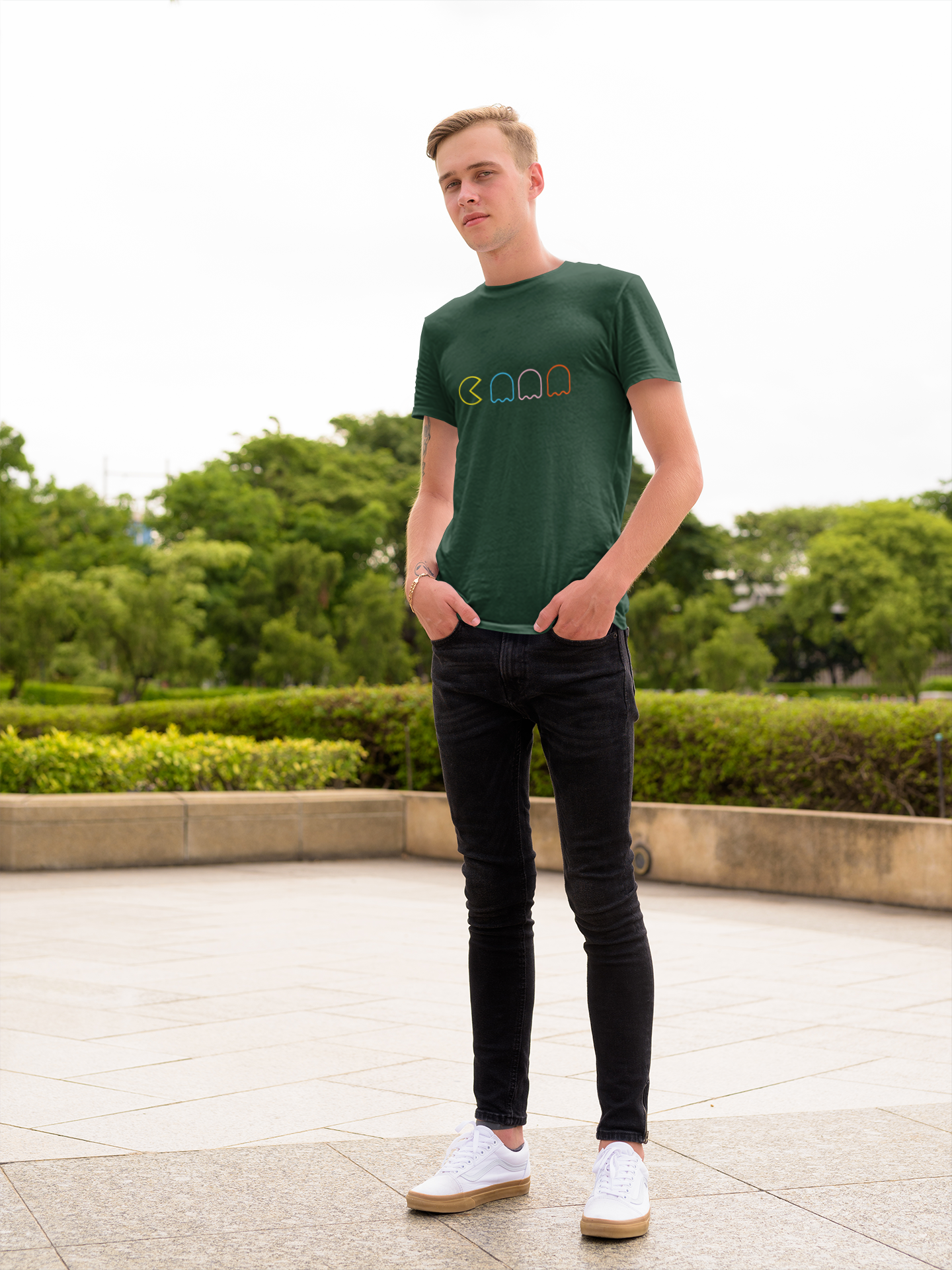 Pacman Mens Half Sleeves T-shirt- FunkyTeesClub