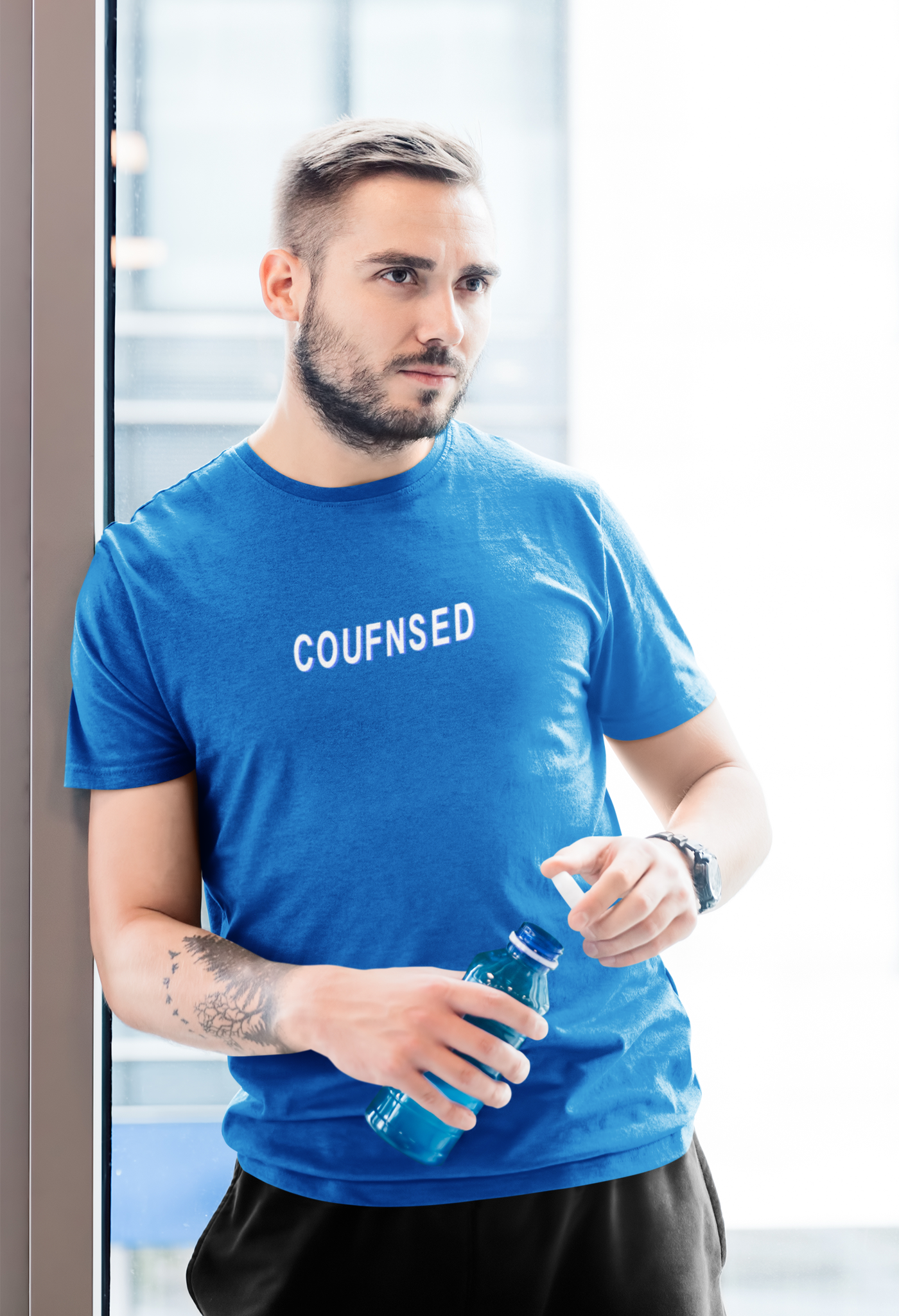 Confused Minimal Mens Half Sleeves T-shirt- FunkyTeesClub