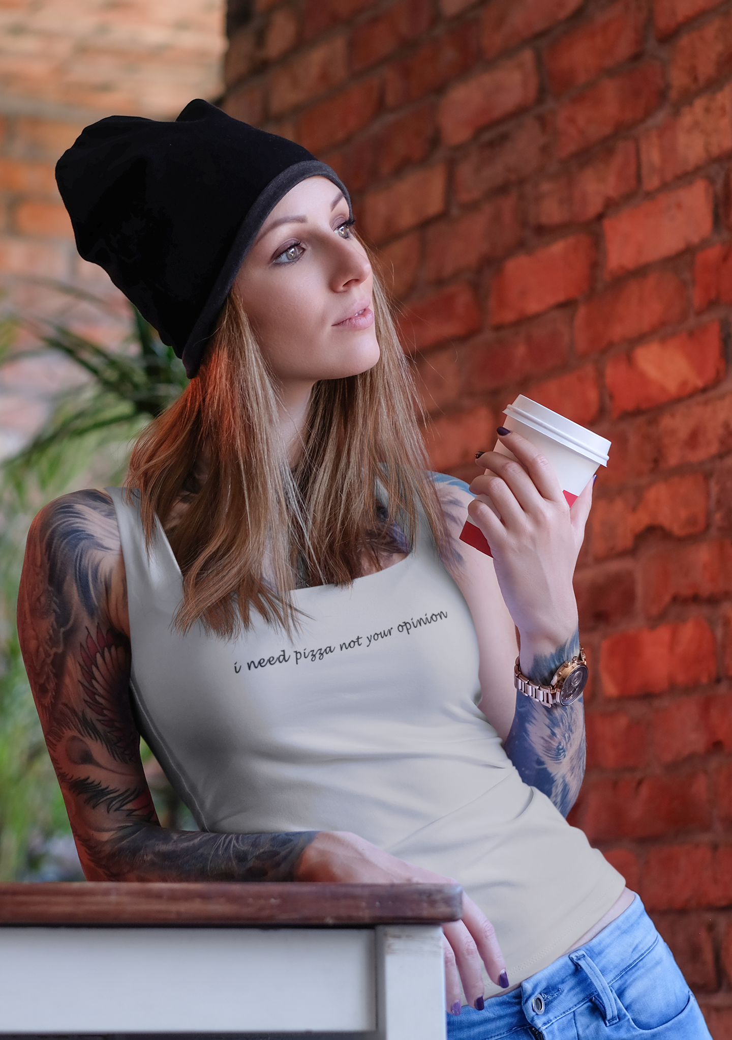 I Need Pizza Minimals Women Tank Top- FunkyTeesClub