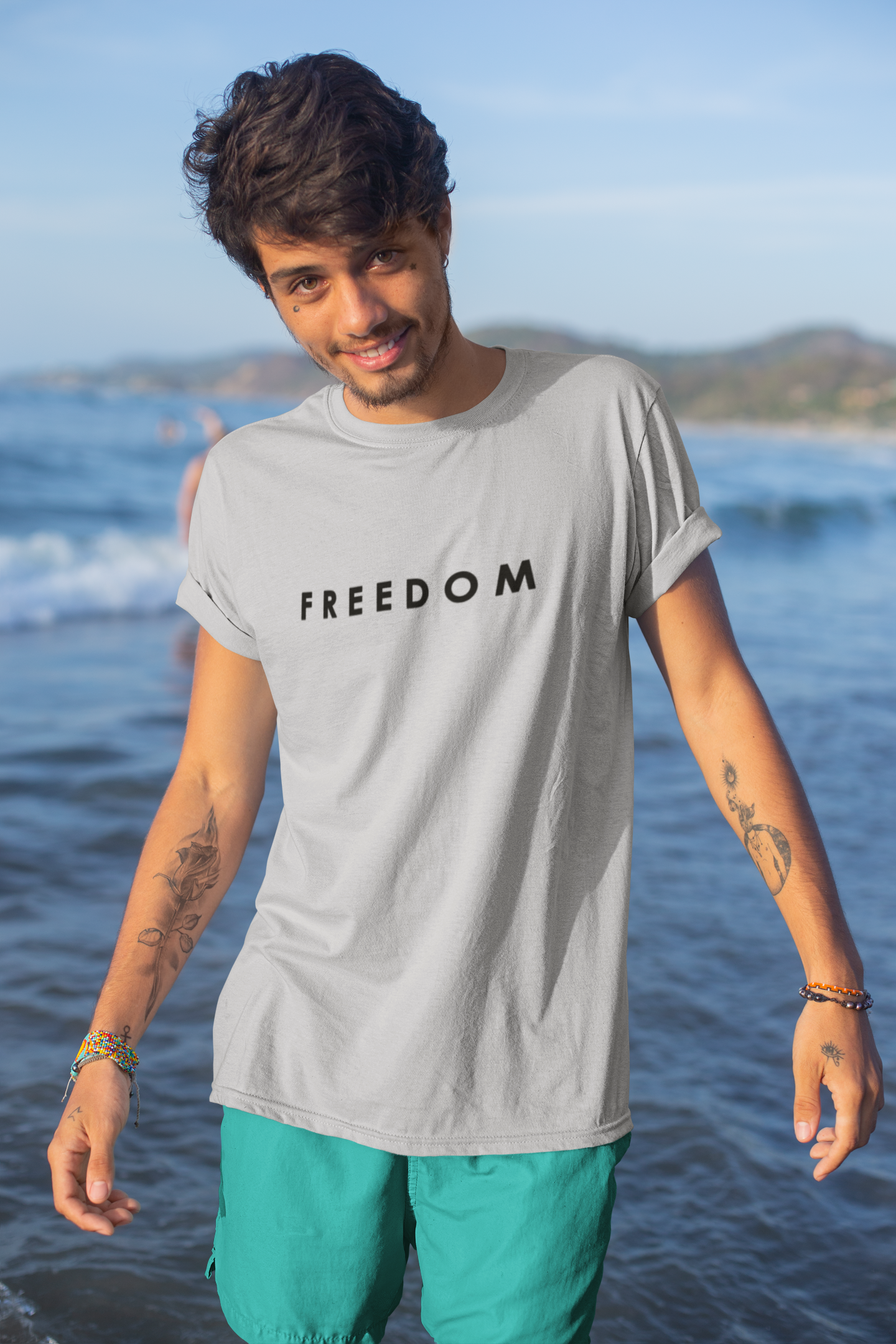 Freedom Mens Half Sleeves T-shirt- FunkyTeesClub