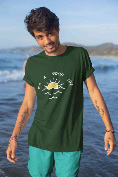 Its A Good Life Mens Half Sleeves T-shirt- FunkyTeesClub