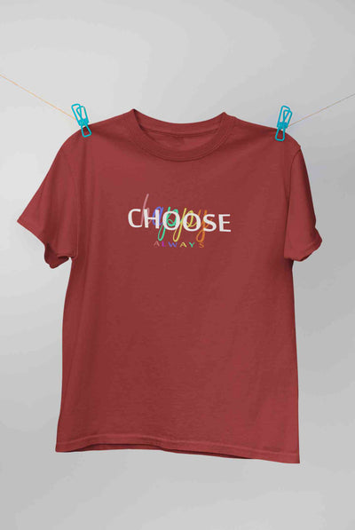 Choose Happy Always Women Half Sleeves T-shirt- FunkyTeesClub