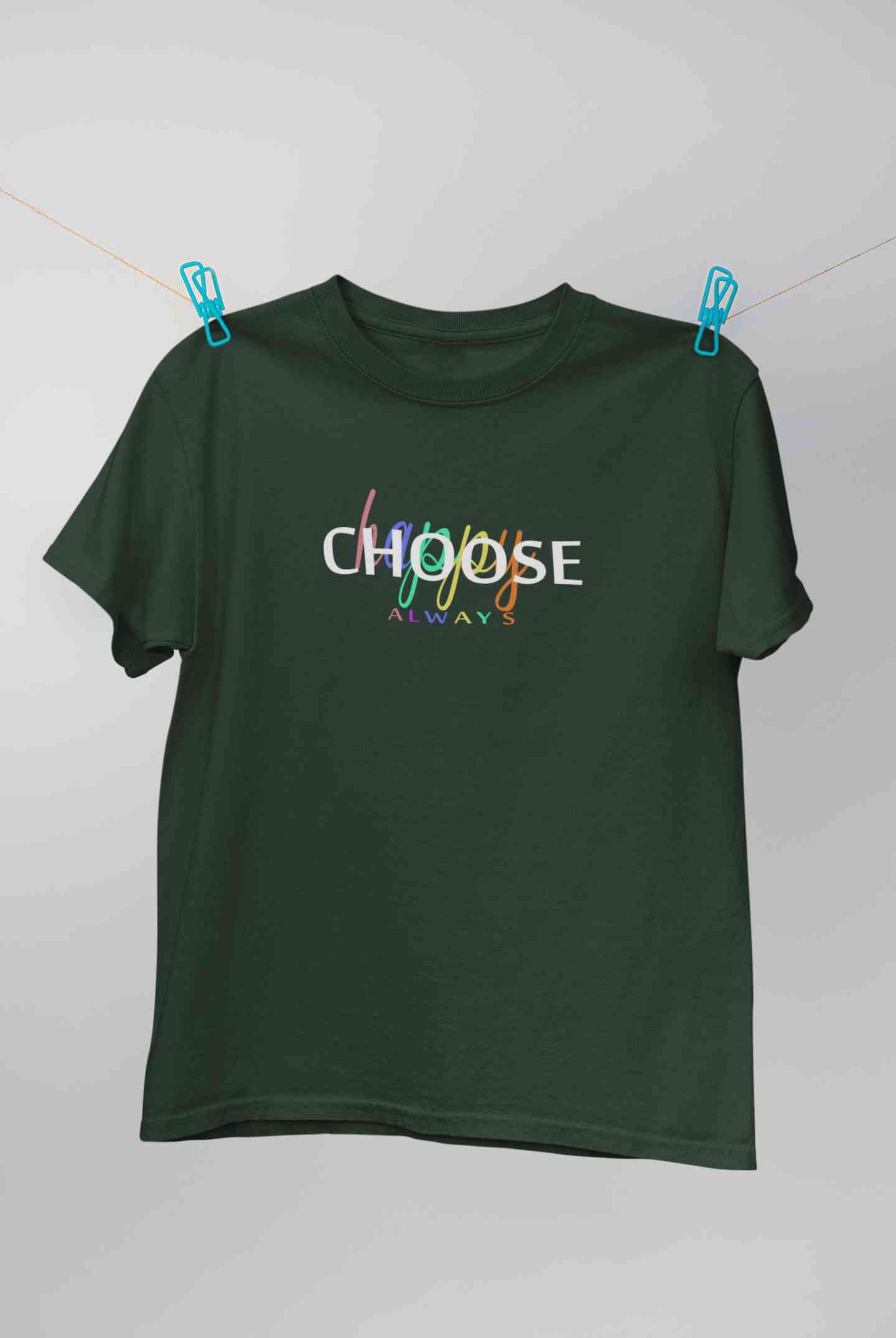 Choose Happy Always Mens Half Sleeves T-shirt- FunkyTeesClub