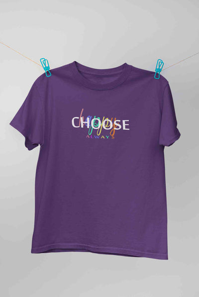 Choose Happy Always Women Half Sleeves T-shirt- FunkyTeesClub