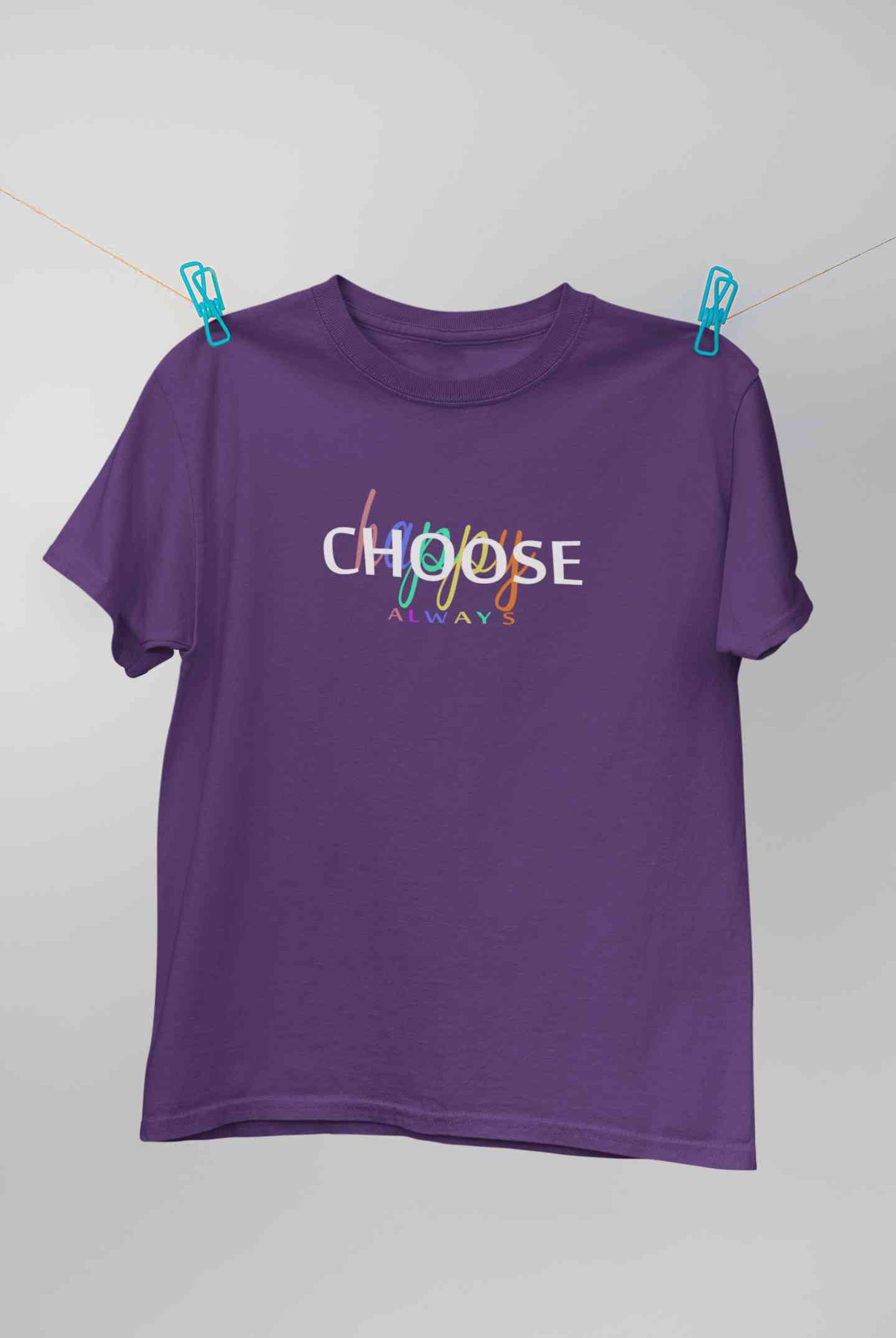 Choose Happy Always Mens Half Sleeves T-shirt- FunkyTeesClub