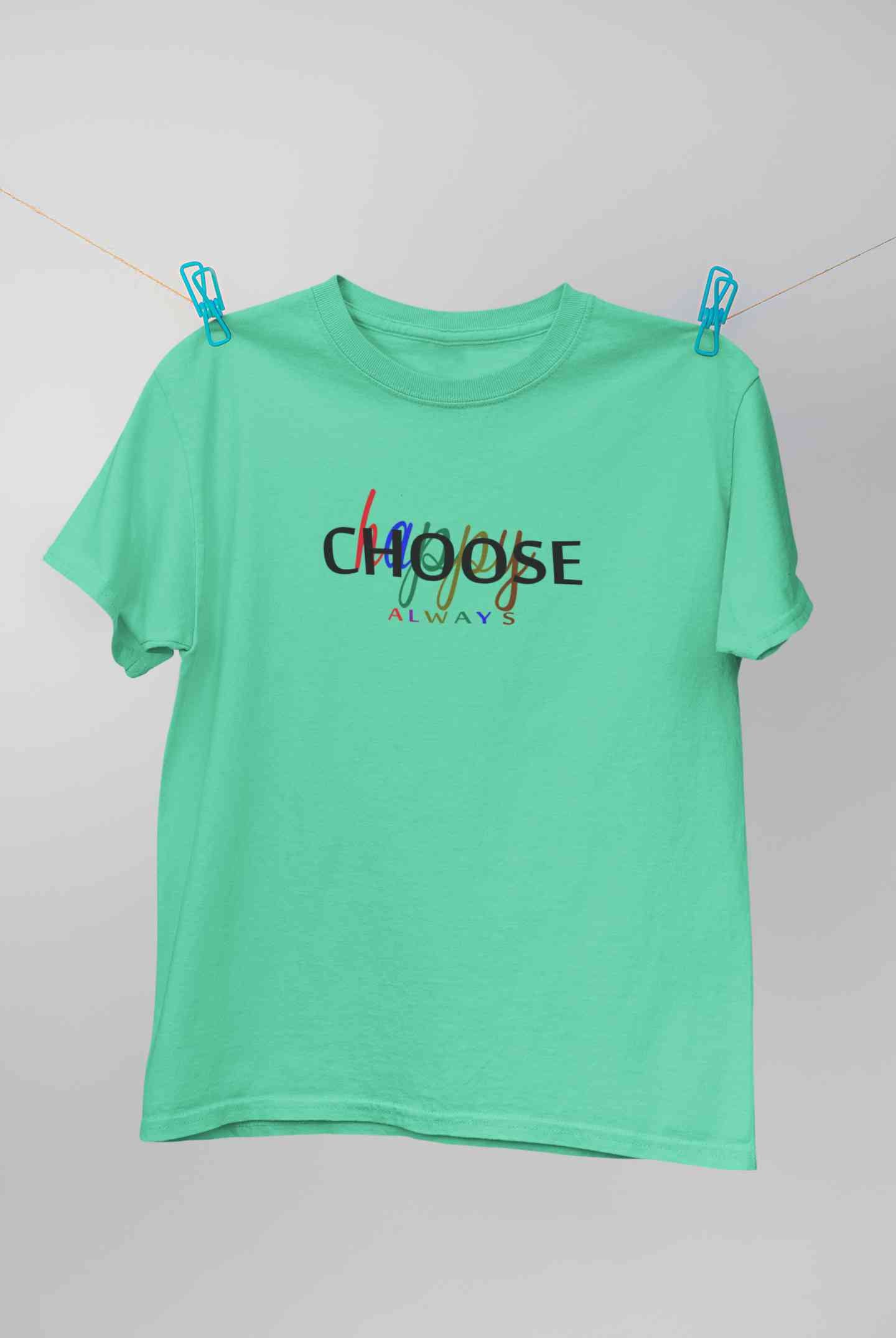 Choose Happy Always Mens Half Sleeves T-shirt- FunkyTeesClub