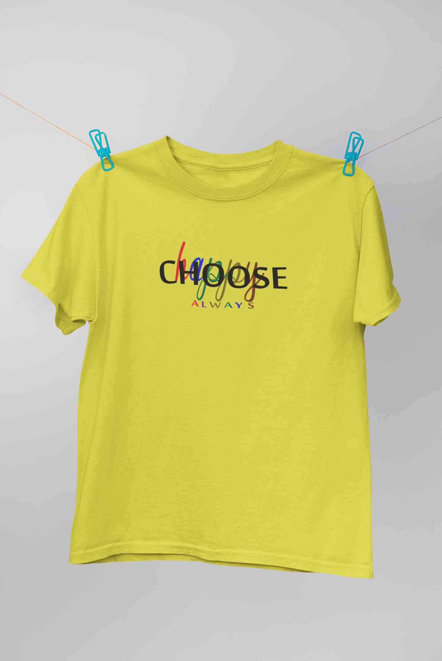 Choose Happy Always Women Half Sleeves T-shirt- FunkyTeesClub