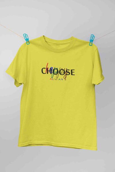 Choose Happy Always Women Half Sleeves T-shirt- FunkyTeesClub