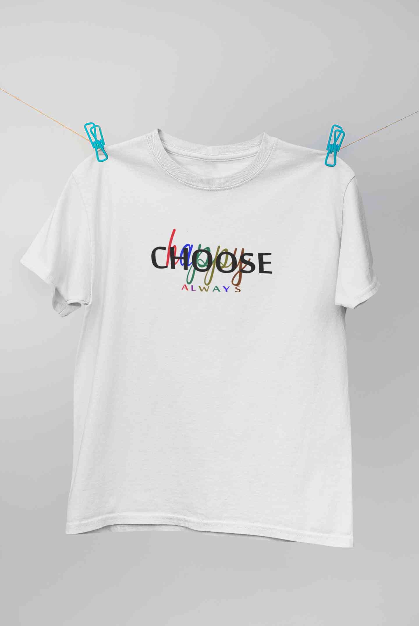 Choose Happy Always Mens Half Sleeves T-shirt- FunkyTeesClub