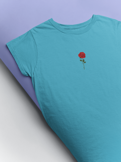 Rose Women Half Sleeves T-shirt- FunkyTeesClub