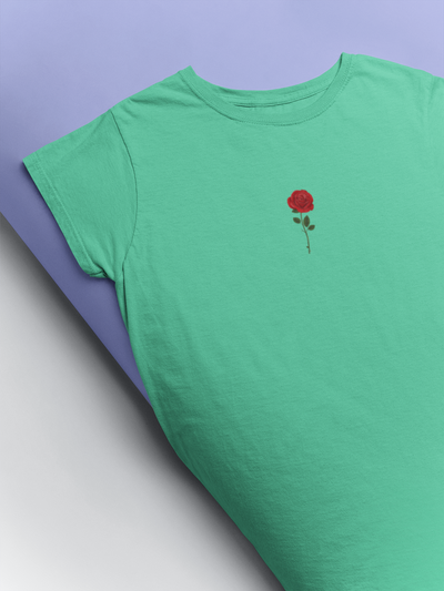 Rose Women Half Sleeves T-shirt- FunkyTeesClub