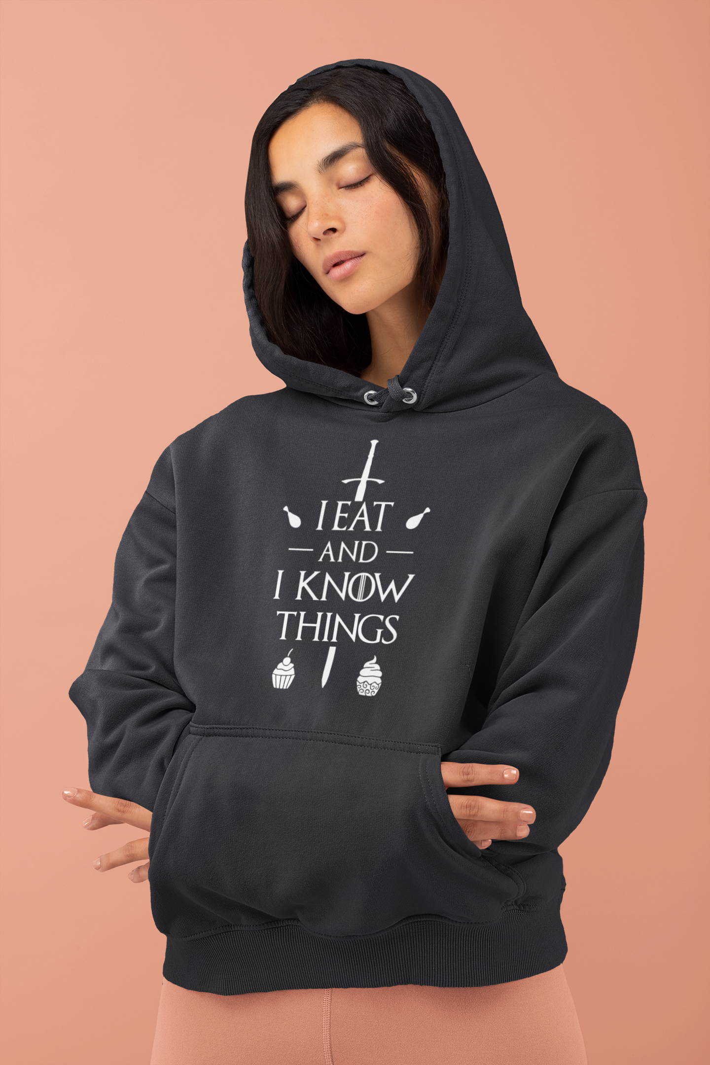 I Eat And I Know Things Funny Hoodies for Women-FunkyTeesClub