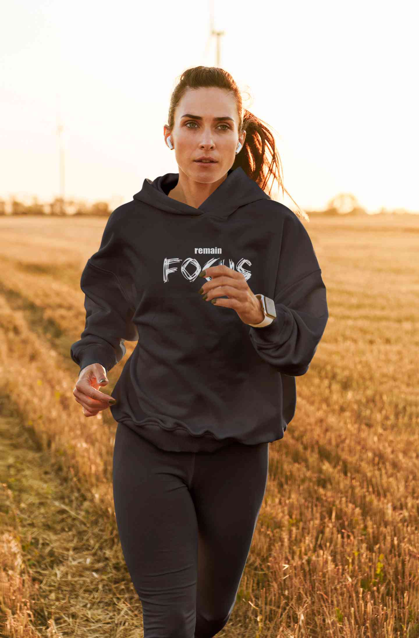 Remain Focus Minimals Hoodies for Women-FunkyTeesClub