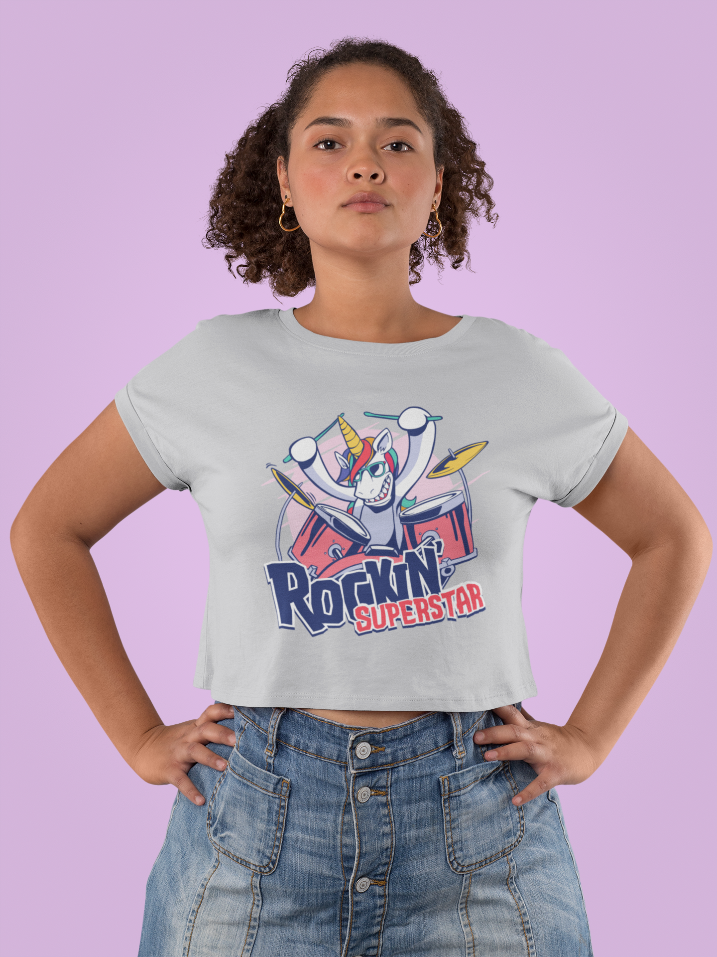 Rockin Superstar Women Crop Top- FunkyTeesClub