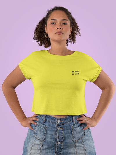 Be Cool Be Kind Minimals Women Crop Top- FunkyTeesClub