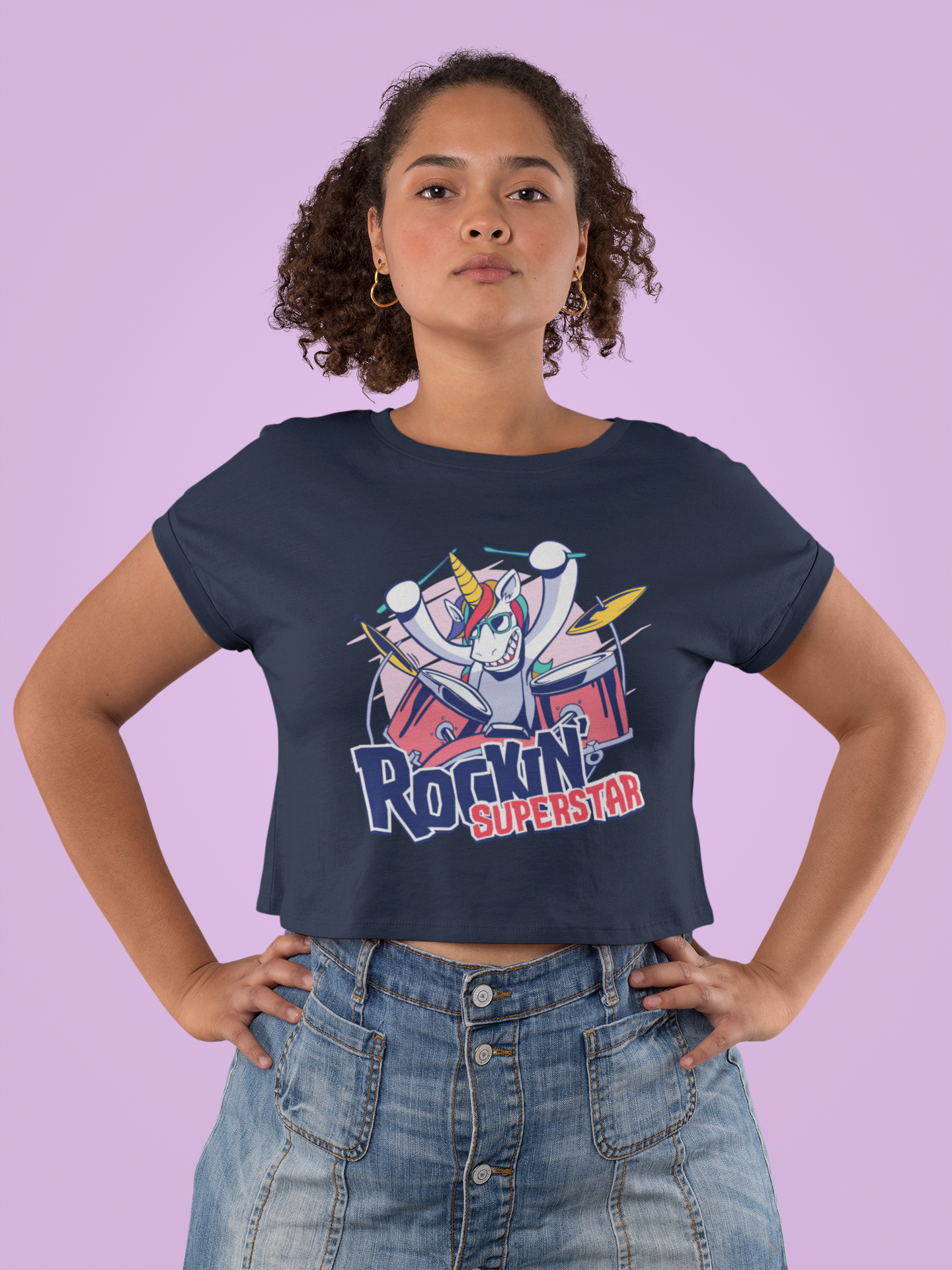 Rockin Superstar Women Crop Top- FunkyTeesClub