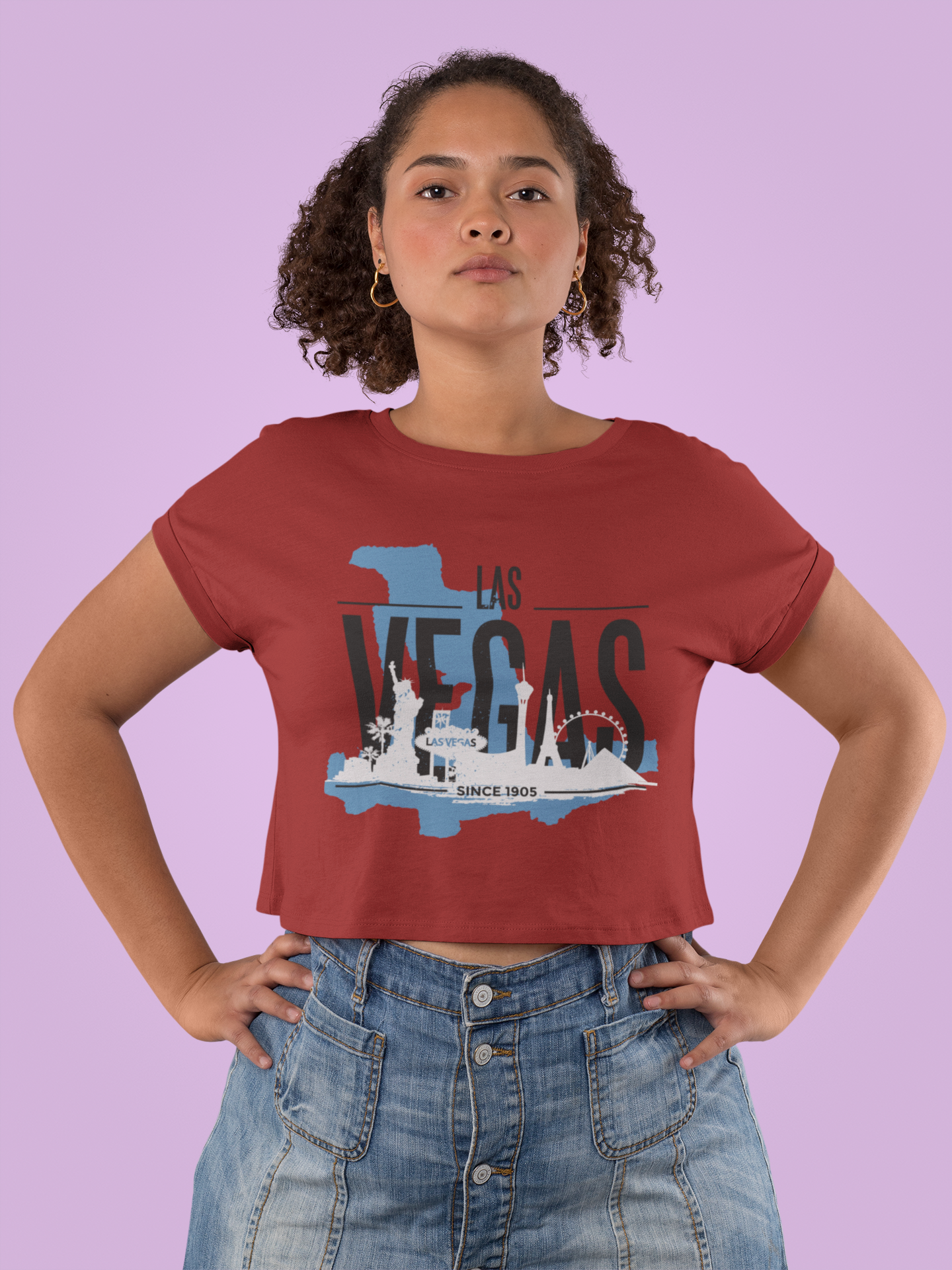 Las Vegas Women Crop Top- FunkyTeesClub