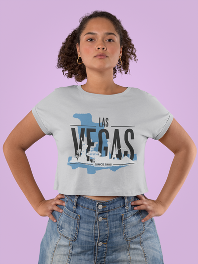Las Vegas Women Crop Top- FunkyTeesClub