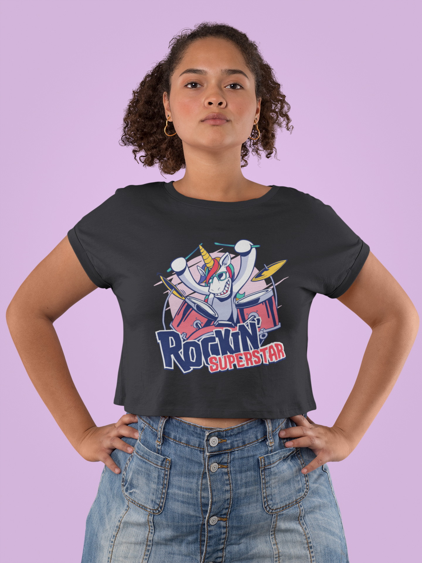 Rockin Superstar Women Crop Top- FunkyTeesClub