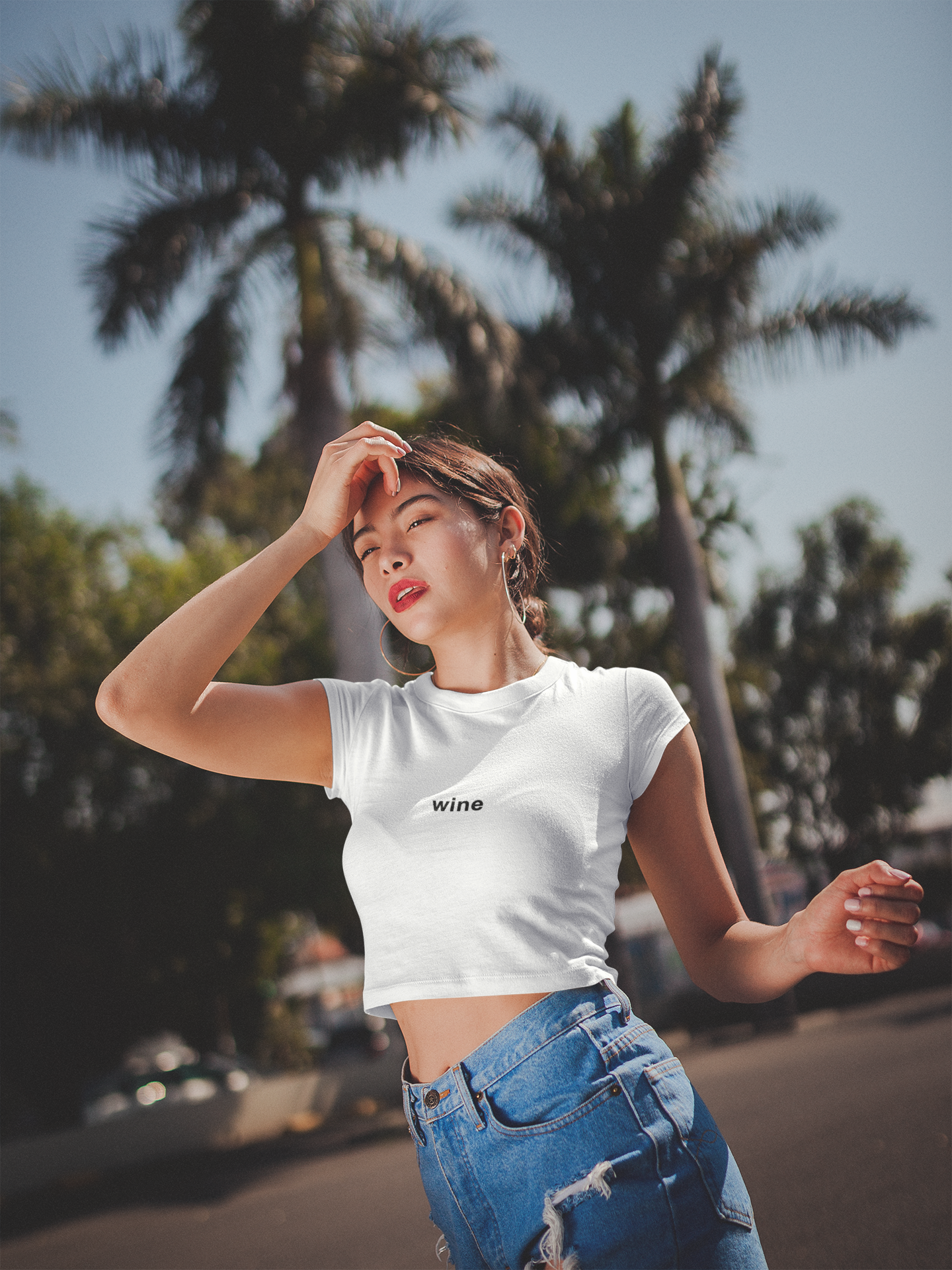 Wine Minimals Women Crop Top- FunkyTeesClub