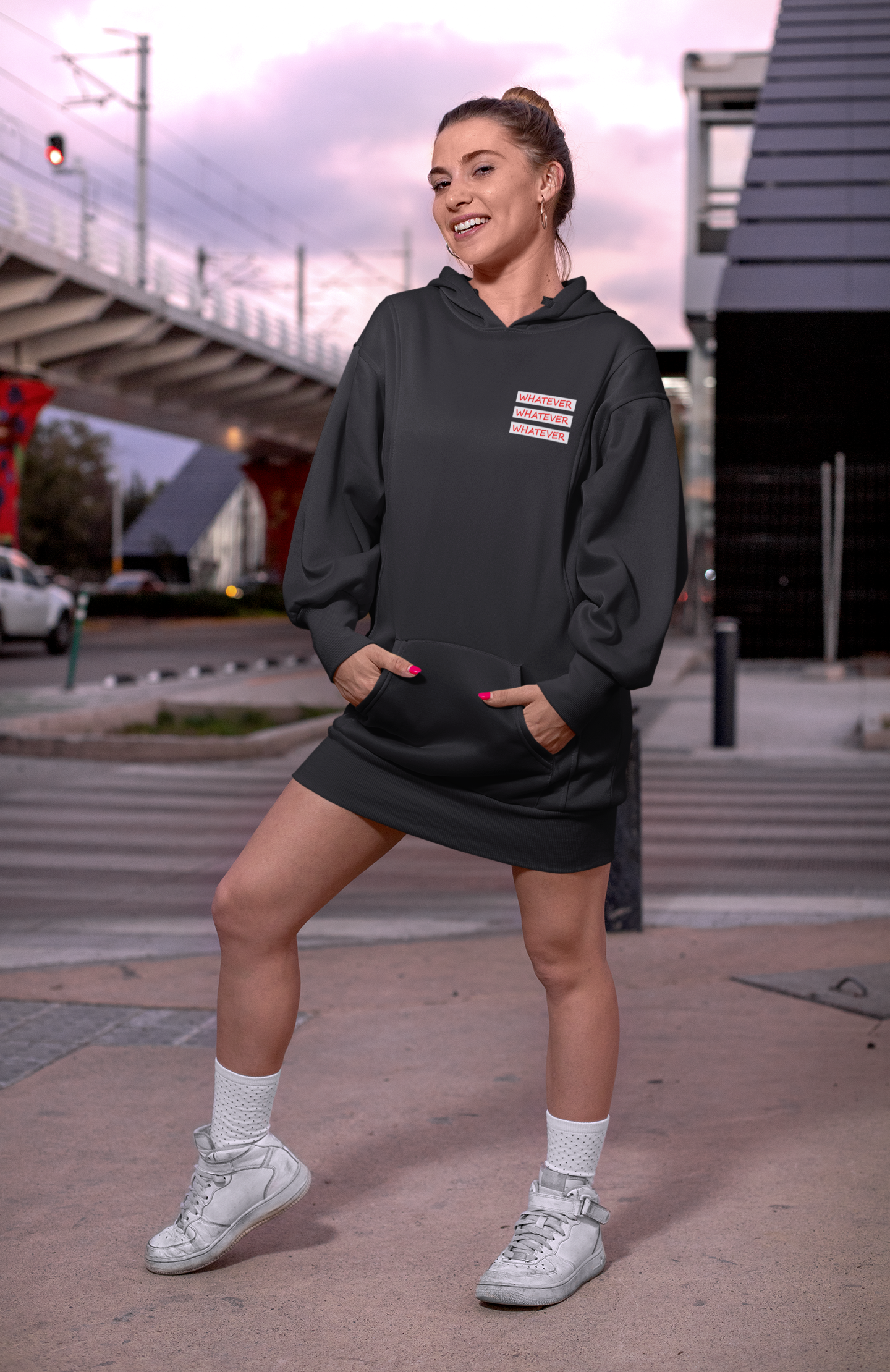 Whatever Hoodies for Women-FunkyTeesClub