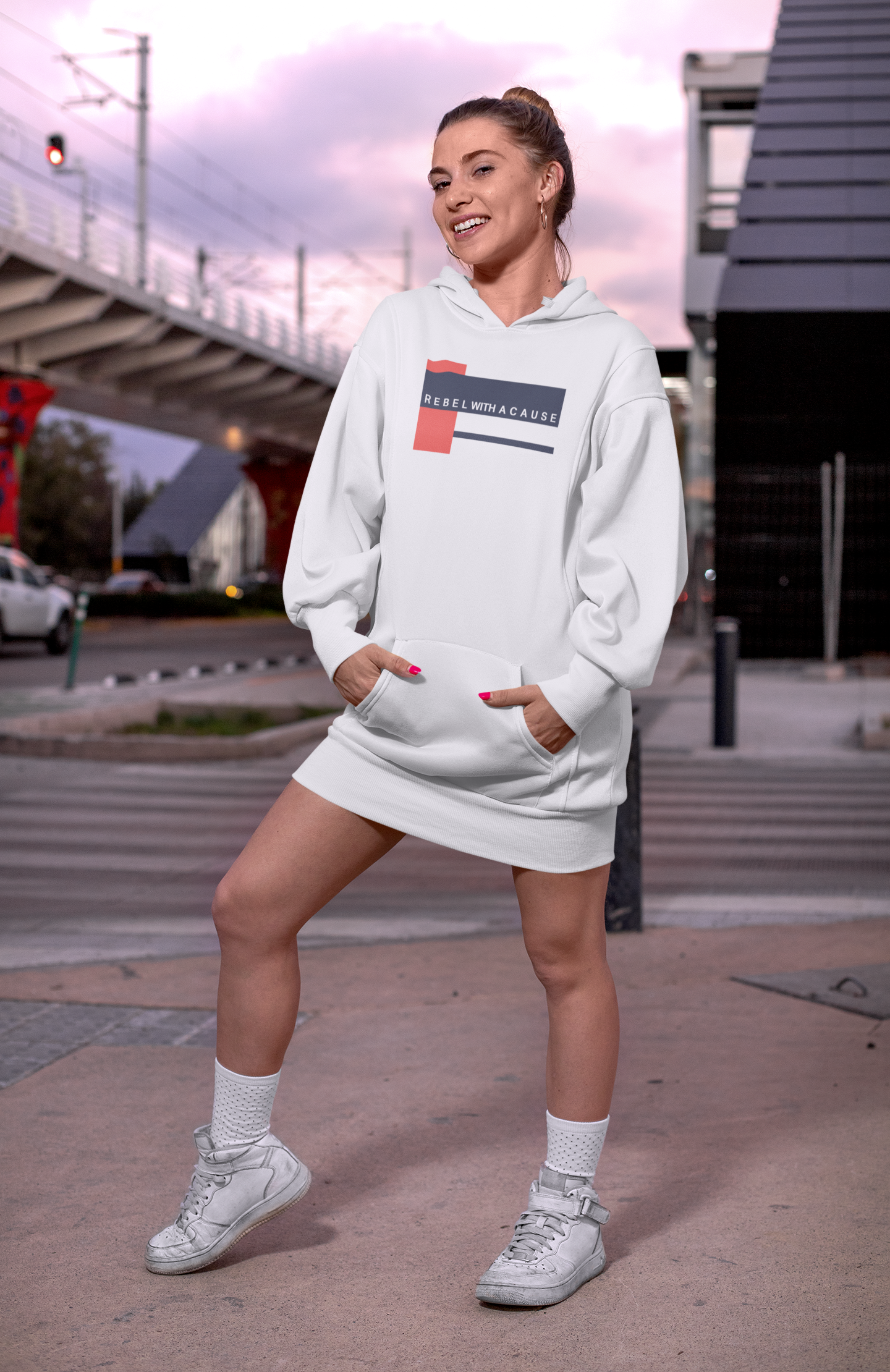 Rebel With A Cause Quotes Hoodies for Women-FunkyTeesClub