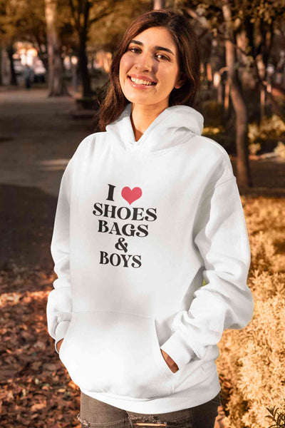 I Love Shoes Bags And Boys Hoodies for Women-FunkyTeesClub