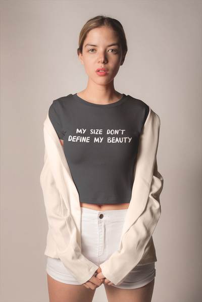 Dont Define My Beauty Quotes Women Crop Top- FunkyTeesClub