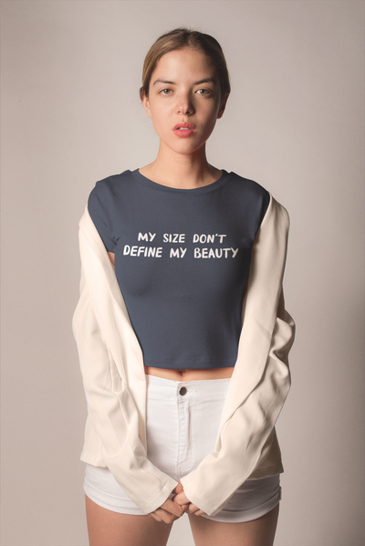Dont Define My Beauty Quotes Women Crop Top- FunkyTeesClub