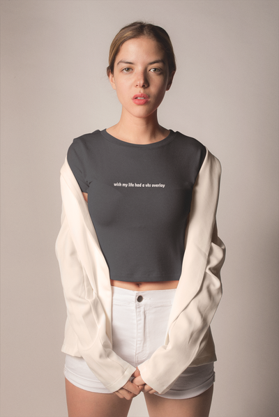 Wish My Life Had A Vhs Overlay Minimals Women Crop Top- FunkyTeesClub