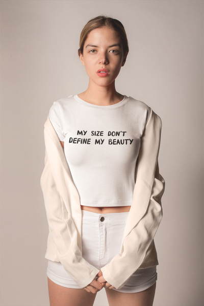 Dont Define My Beauty Quotes Women Crop Top- FunkyTeesClub