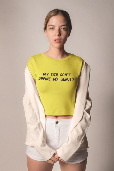 Dont Define My Beauty Quotes Women Crop Top- FunkyTeesClub