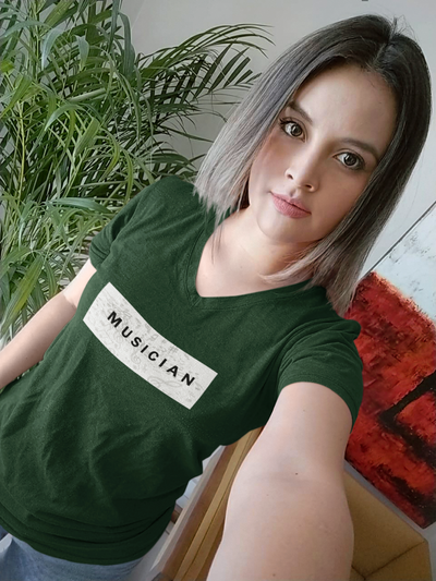 Musician Women Half Sleeves T-shirt- FunkyTeesClub