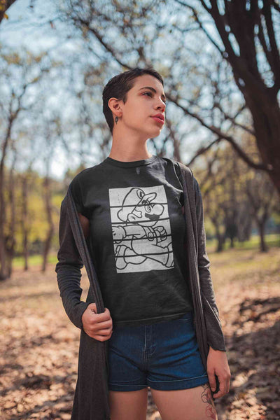 Super Mario Side Run Panels Women Half Sleeves T-shirt- FunkyTeesClub