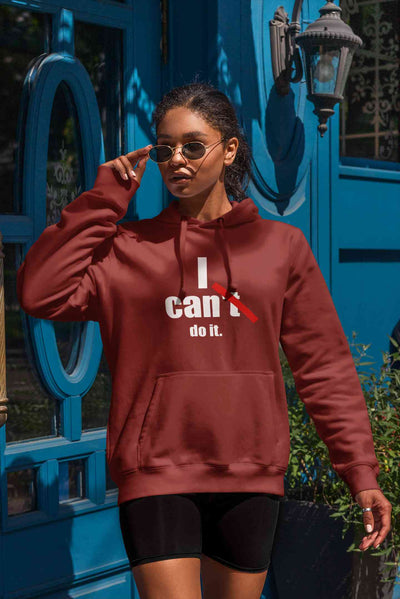 I Can Do It Typography Hoodies for Women-FunkyTeesClub