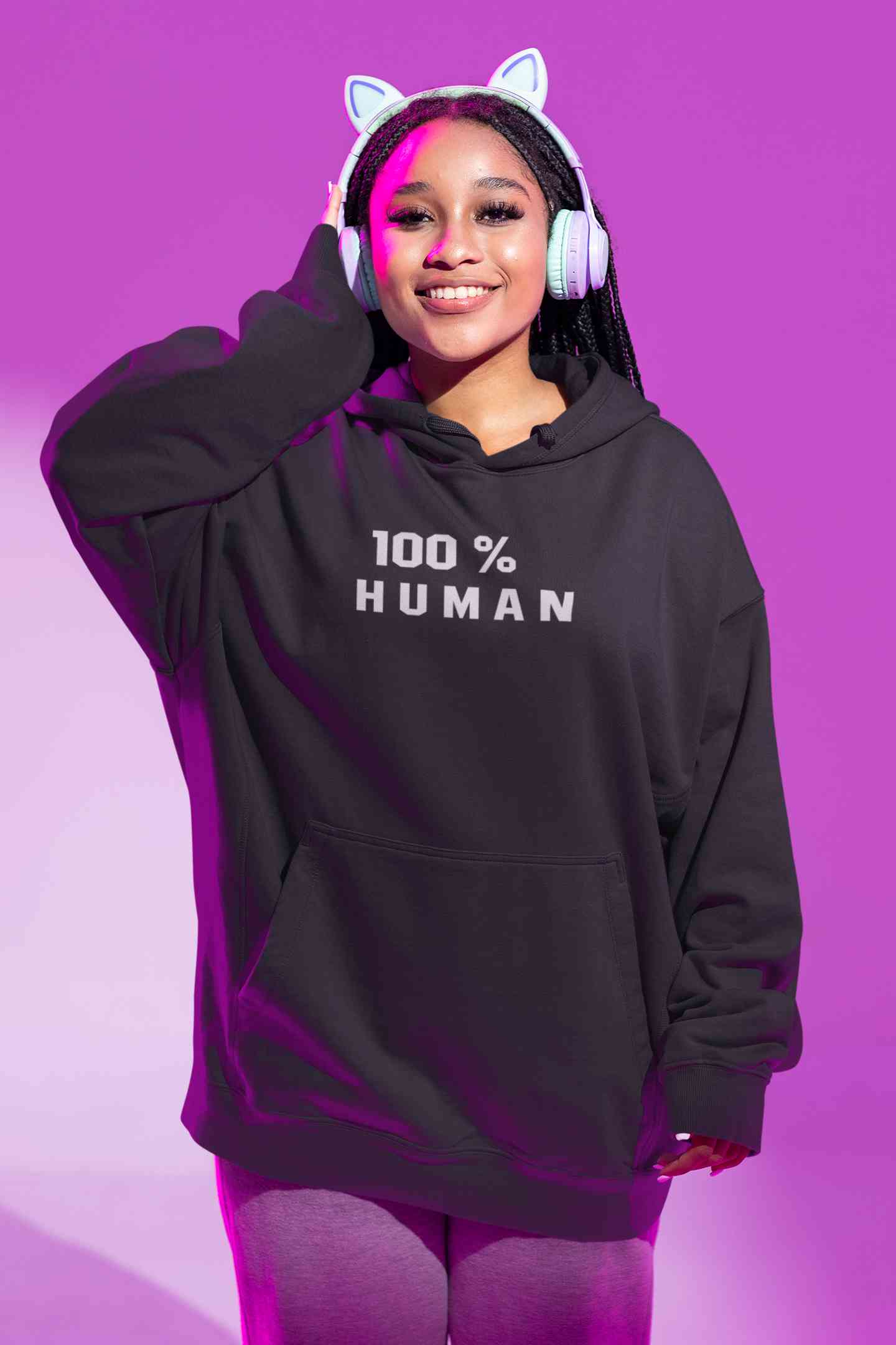 100 Percent Human Minimals Hoodies for Women-FunkyTeesClub