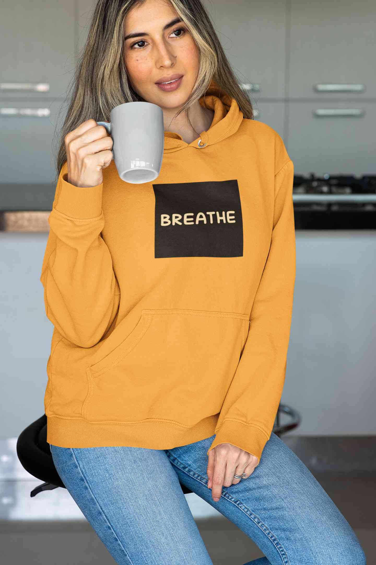 Breathe Minimals Hoodies for Women-FunkyTeesClub