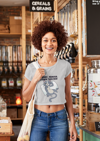 Sleepy Cat Month Women Crop Top- FunkyTeesClub