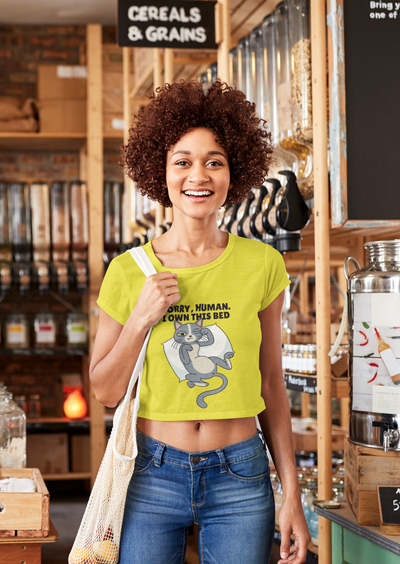Sleepy Cat Month Women Crop Top- FunkyTeesClub