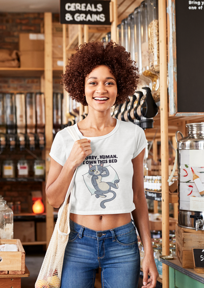 Sleepy Cat Month Women Crop Top- FunkyTeesClub