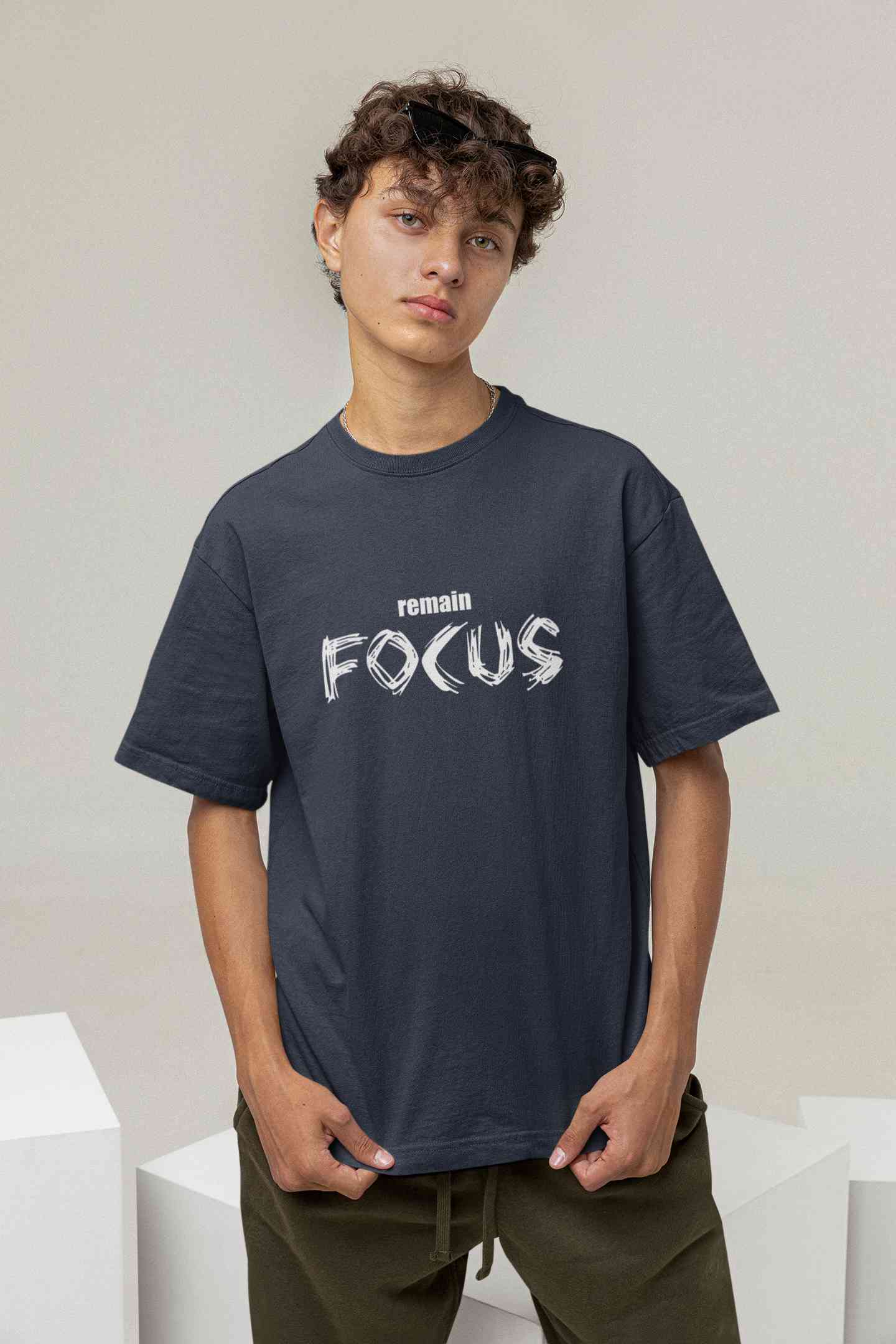 Remain Focus Minimals  Mens Half Sleeves T-shirt- FunkyTeesClub