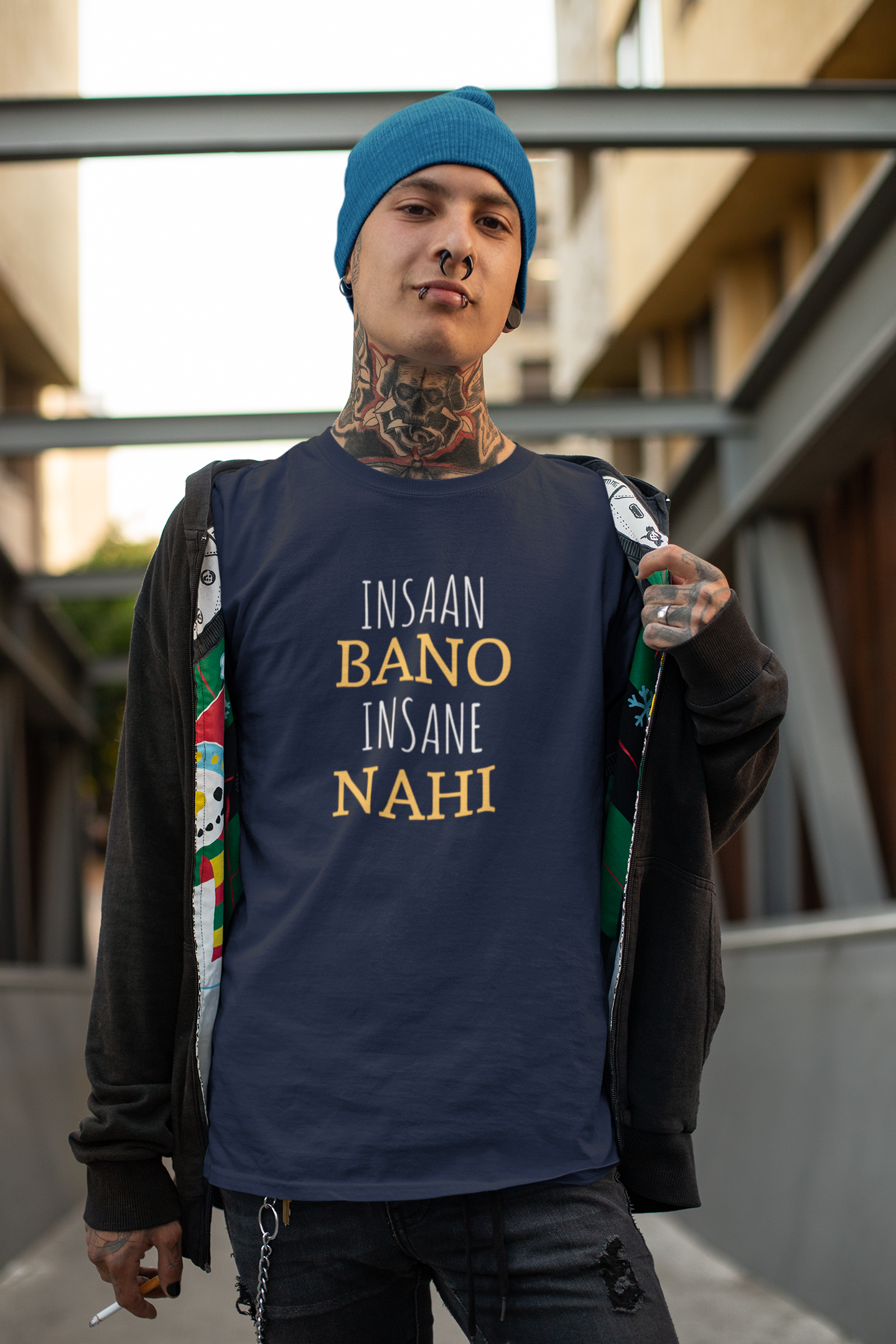 Insaan Bano Insane Nahi Mens Half Sleeves T-shirt- FunkyTeesClub