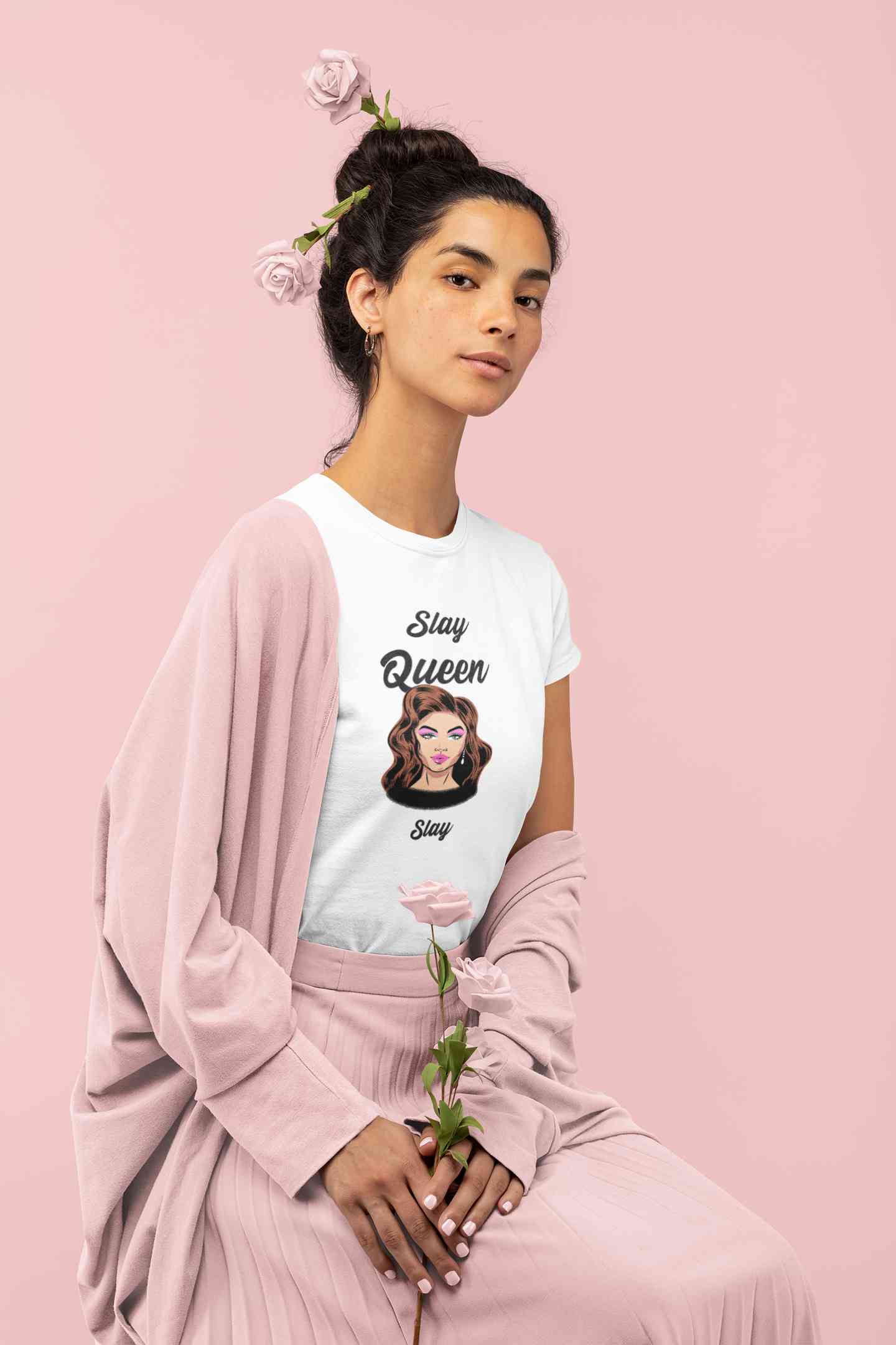 Slay Queen Women Half Sleeves T-shirt- FunkyTeesClub