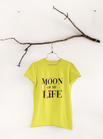 Moon Of My Life Couple Half Sleeves T-Shirts -FunkyTeesClub