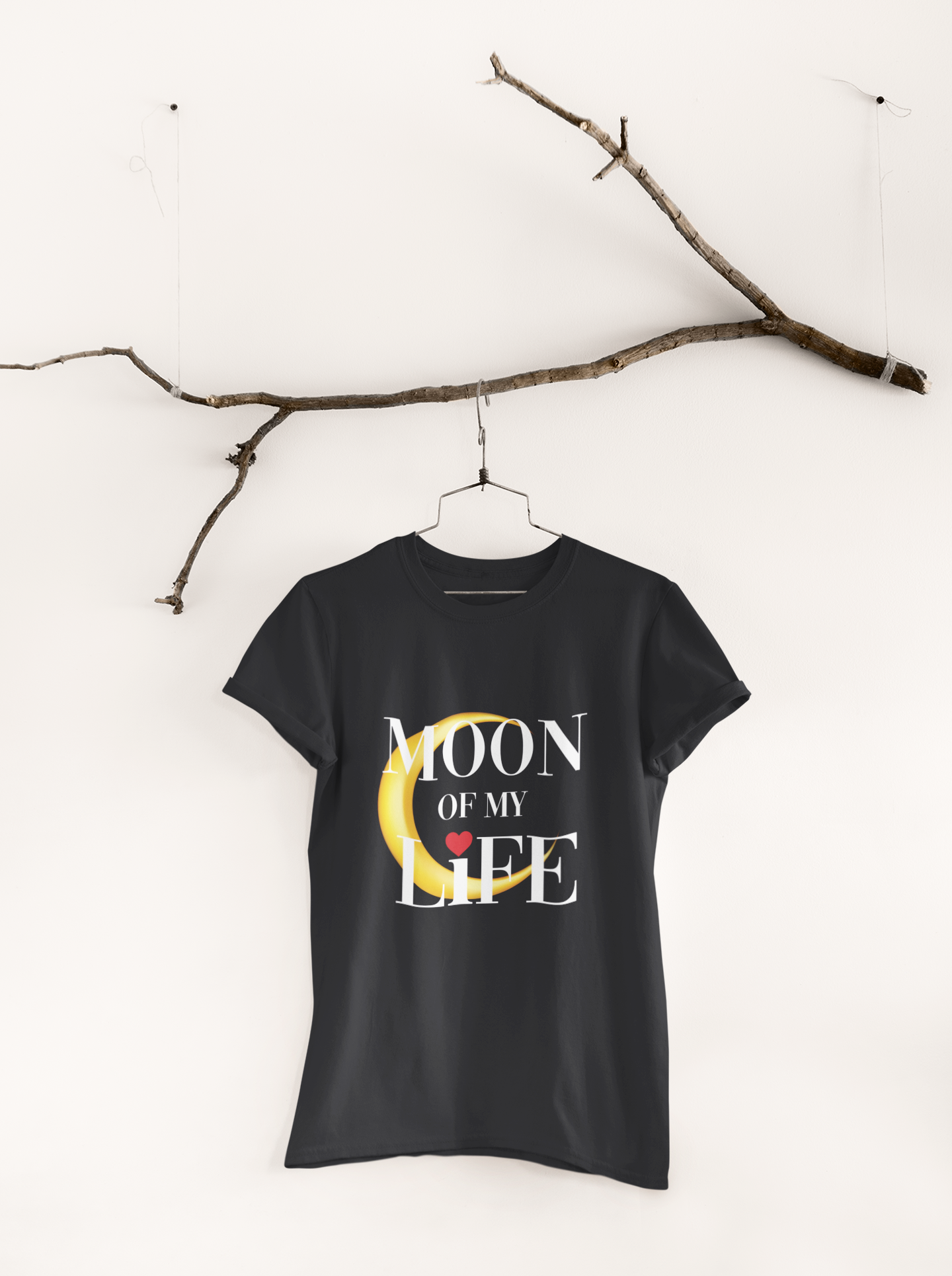 Moon Of My Life Couple Half Sleeves T-Shirts -FunkyTeesClub