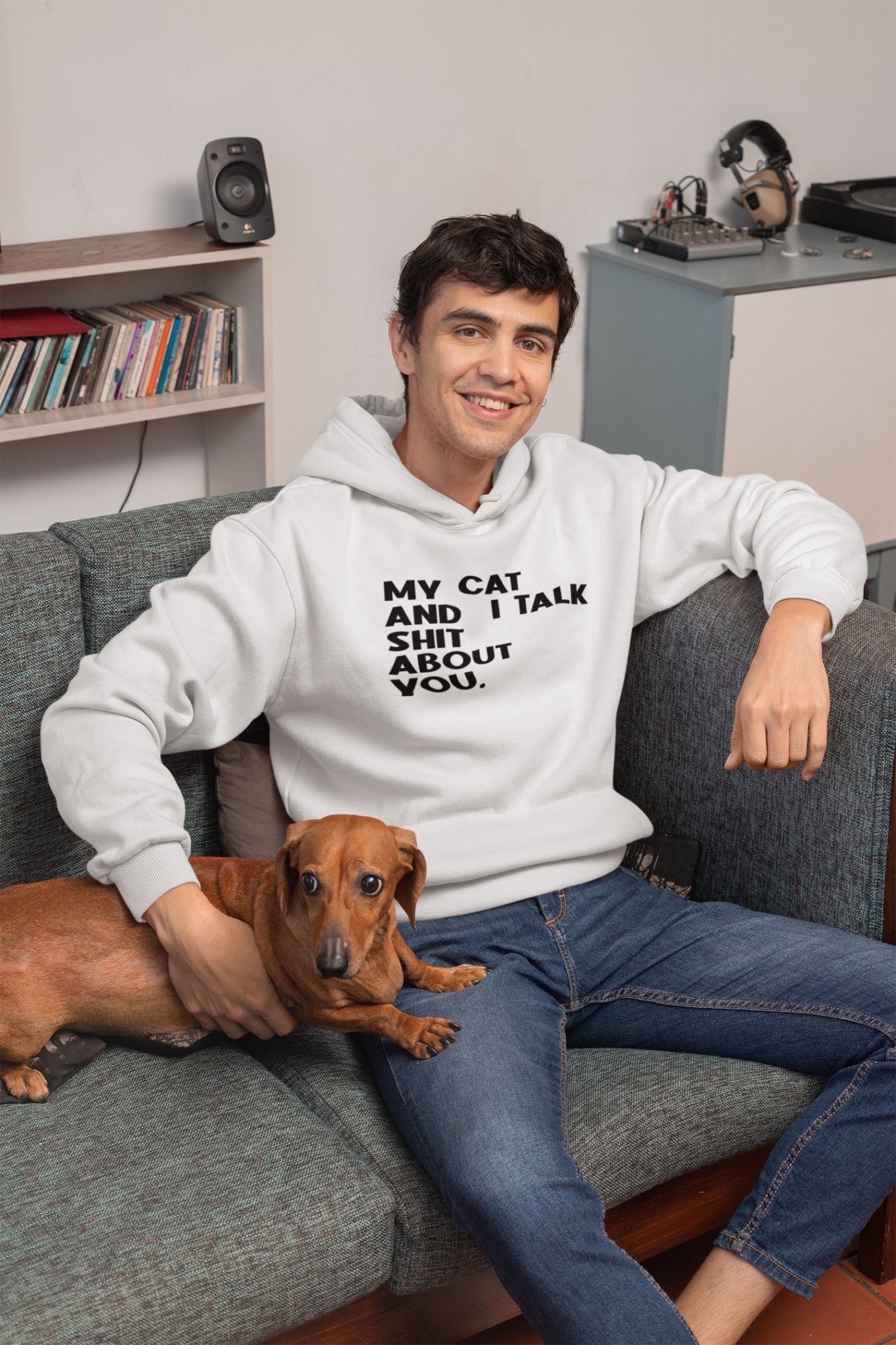 My Cat And I Talk Shit About You Men Hoodies-FunkyTeesClub - Funky Tees Club