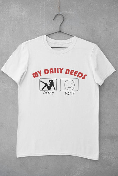 My Daily Needs Typography Mens Half Sleeves T-shirt- FunkyTeesClub - Funky Tees Club