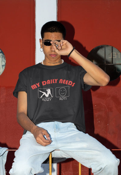 My Daily Needs Typography Mens Half Sleeves T-shirt- FunkyTeesClub - Funky Tees Club