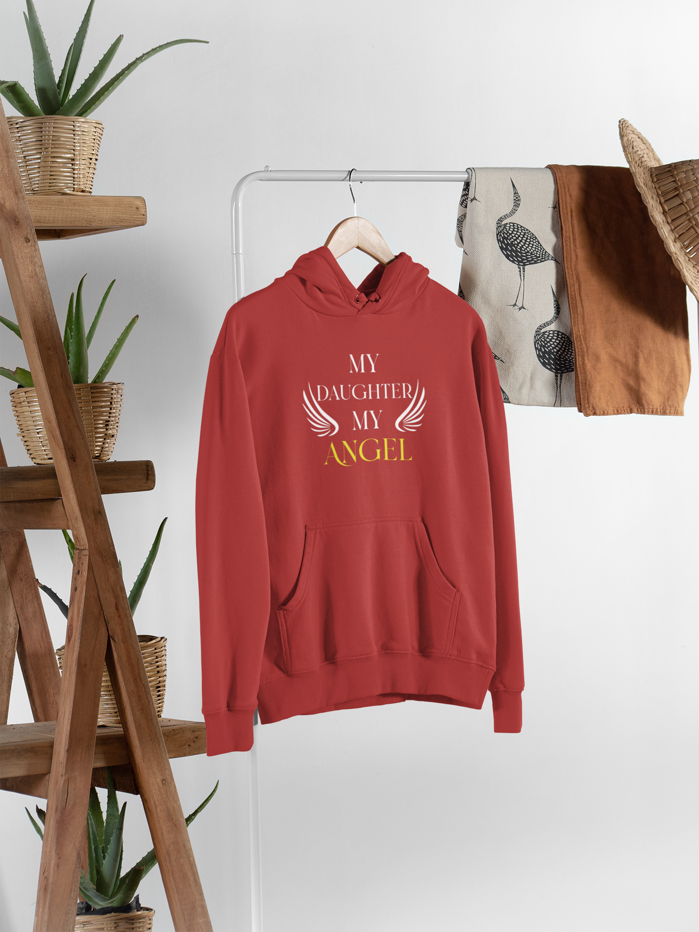 My Father My Hero Father and Daughter Red Matching Hoodies- FunkyTeesClub